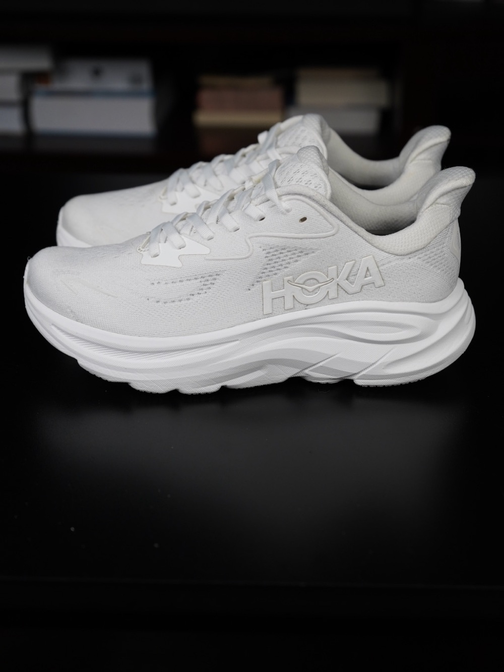 Hoka White Women's Cushioned Running Sneakers